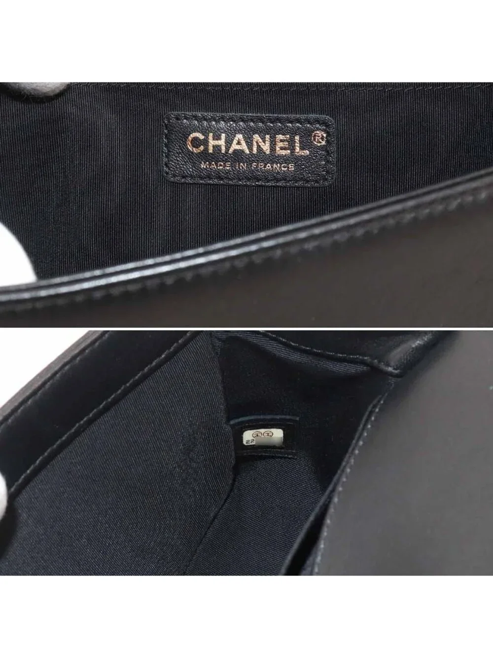Chanel Boy Chain Shoulder Bag Lambskin Black Gold
